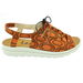 Acheter Elena sandale en cuir réglable avec un lacet élastique orange au meilleur prix