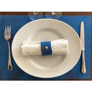 Acheter Set de table en cuir Mosa Bleu au meilleur prix