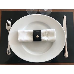 Acheter Rond de serviette en cuir RD vernis noir au meilleur prix