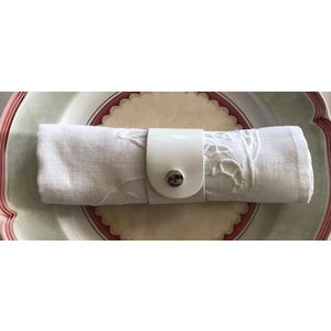 Acheter Rond de serviette en cuir RD vernis blanc au meilleur prix